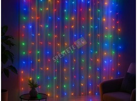 Коледни лампички завеса водопад 3х3 метра-foto3