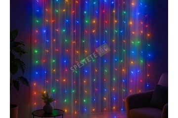 Коледни лампички завеса водопад 3х3 метра-foto3