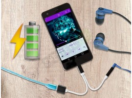 Преходник 2в1 за зареждане и слушане на музика