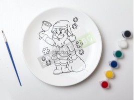 Декоративна коледна чиния за оцветяване-foto3