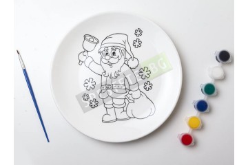 Декоративна коледна чиния за оцветяване-foto3