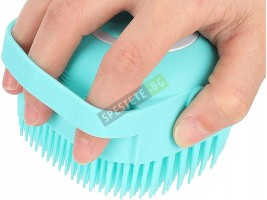 Силиконова четка за баня с дозатор-foto4