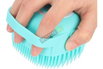 Силиконова четка за баня с дозатор-foto4