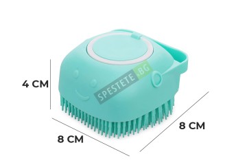 Силиконова четка за баня с дозатор-foto5