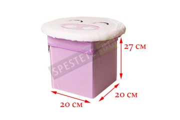 Текстилна сгъваема табуретка прасе-foto3