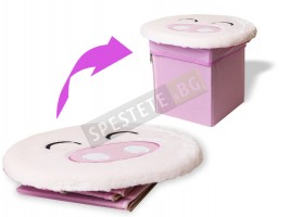 Текстилна сгъваема табуретка прасе-foto2