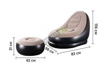 Комплект надуваемо кресло и табуретка-foto4