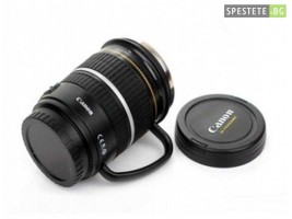 Термо чаша с форма на обектив Canon с дръжка-foto2