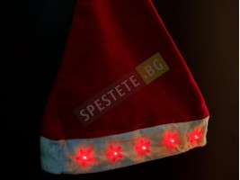 Коледна шапка със светещи звезди-foto3