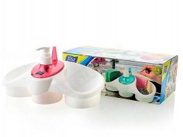 Практична поставка за гъби с дозатор за течен сапун-foto3