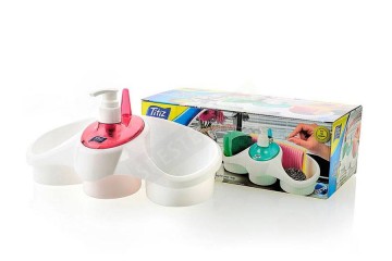 Практична поставка за гъби с дозатор за течен сапун-foto3