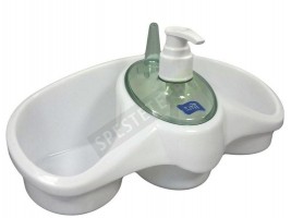 Практична поставка за гъби с дозатор за течен сапун-foto2