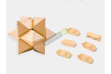 Дървен логически пъзел звезда-foto2