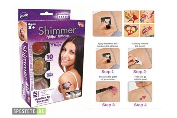 Комплект за татуировка - Shimmer Glitter Tattoos-foto3