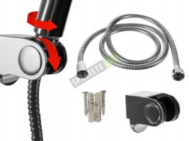 Душ слушалка с маркуч и стойка за стена-foto3