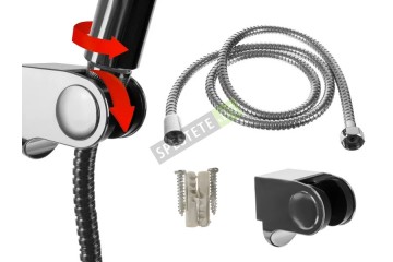 Душ слушалка с маркуч и стойка за стена-foto3