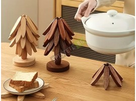 Комплект дървени подложки със стойка-foto2