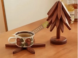 Комплект дървени подложки със стойка-foto4