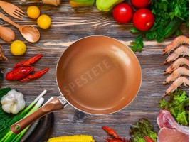 Сет от 3бр. меден тиган с керамично покритие-foto2