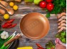 Сет от 3бр. меден тиган с керамично покритие