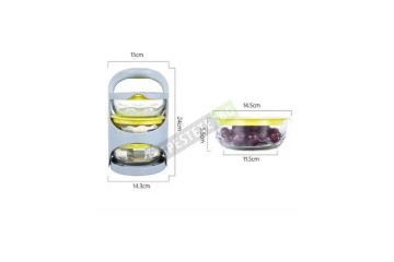 3бр. стъклени купи с капаци и органайзер с дръжка-foto5