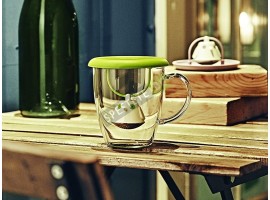 Стъклена чаша с цедка за чай-foto2