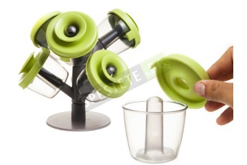 Комплект 6бр. контейнери за подправки със стойка-foto3