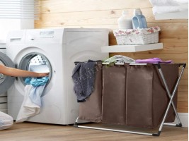 Текстилен кош за пране с 3 разделения-foto2