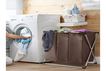 Текстилен кош за пране с 3 разделения-foto2