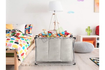 Текстилен кош за пране с 3 разделения-foto6