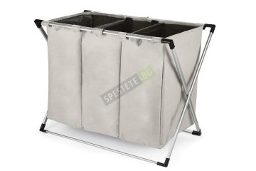 Текстилен кош за пране с 3 разделения-foto5