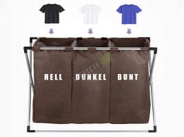 Текстилен кош за пране с 3 разделения-foto3