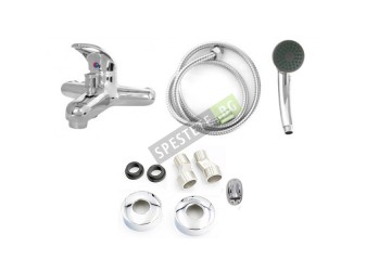 Стенен смесител с подвижен душ-foto5