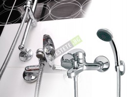 Стенен смесител с подвижен душ-foto2