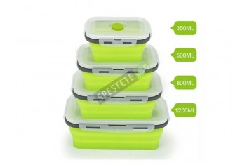 Комплект 4бр. сгъваеми кутии за храна с капак-foto5