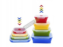 Комплект 4бр. сгъваеми кутии за храна с капак-foto3