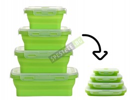 Комплект 4бр. сгъваеми кутии за храна с капак-foto4