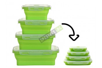 Комплект 4бр. сгъваеми кутии за храна с капак-foto4