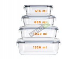 Комплект 4бр. стъклени кутии с капак-foto5