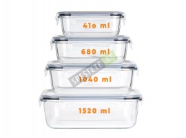 Комплект 4бр. стъклени кутии с капак-foto5