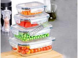 Комплект 4бр. стъклени кутии с капак-foto3