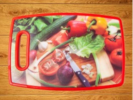 Пластмасова дъска за рязане с цветна декорация-foto3