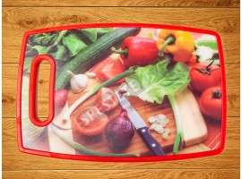 Пластмасова дъска за рязане с цветна декорация-foto3