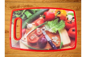 Пластмасова дъска за рязане с цветна декорация-foto3