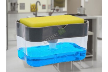 Поставка за гъба с диспенсър за препарат 2в1-foto2