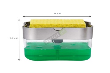 Поставка за гъба с диспенсър за препарат 2в1-foto5