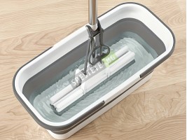 Правоъгълен сгъваем леген с колела-foto3