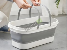 Правоъгълен сгъваем леген с колела-foto2