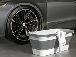 Правоъгълен сгъваем леген с колела-foto4