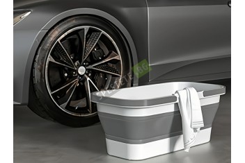 Правоъгълен сгъваем леген с колела-foto4